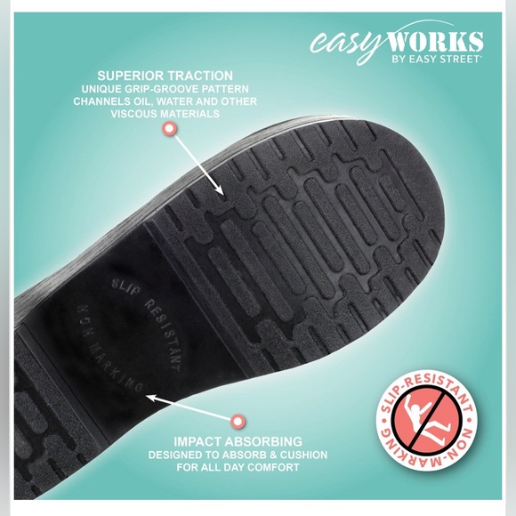 Easy Works by Easy Street lyndee multidog patent nonslip non-marking shoes sz10 - Picture 5 of 9